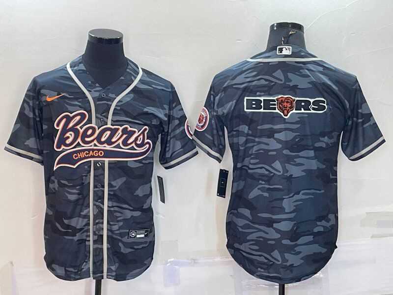 Men's Chicago Bears Blank Grey Camo Team Big Logo With Patch Cool Base Stitched Baseball Jersey,We sell and wholesale Men's Chicago Bears Blank Grey Camo Team Big Logo With Patch Cool Base Stitched Baseball Jersey on line form chian!